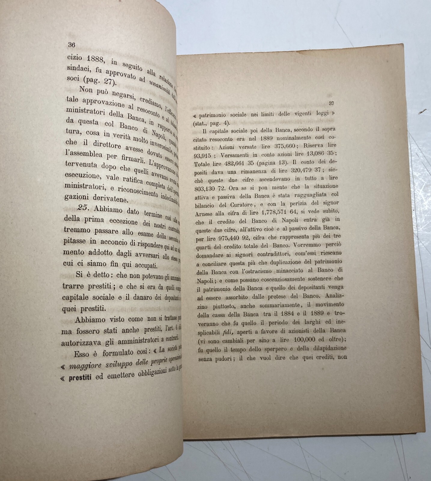 Basilicata, Melfi, Rionero: Banche, Giuridica, Antica Allegazione, 1893, Banco Di Napoli