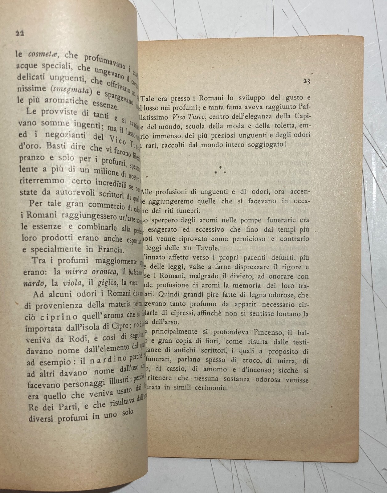 Profumeria Nell'Antica Roma: Profumi E Lusso. Antica Edizione Tinto   Querci, 1927