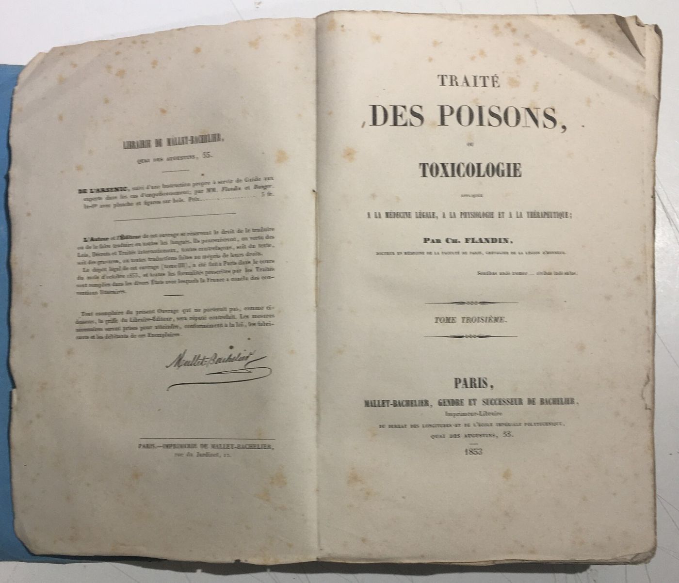 Chimica, Tossicologia, Medicina, Avvelenamenti, Stricnina   Flandin   1853