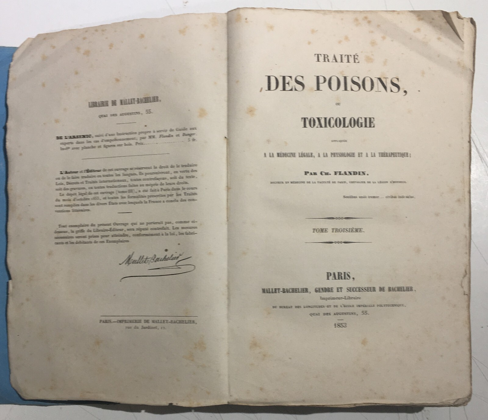 Chimica, Tossicologia, Medicina, Avvelenamenti, Stricnina   Flandin   1853