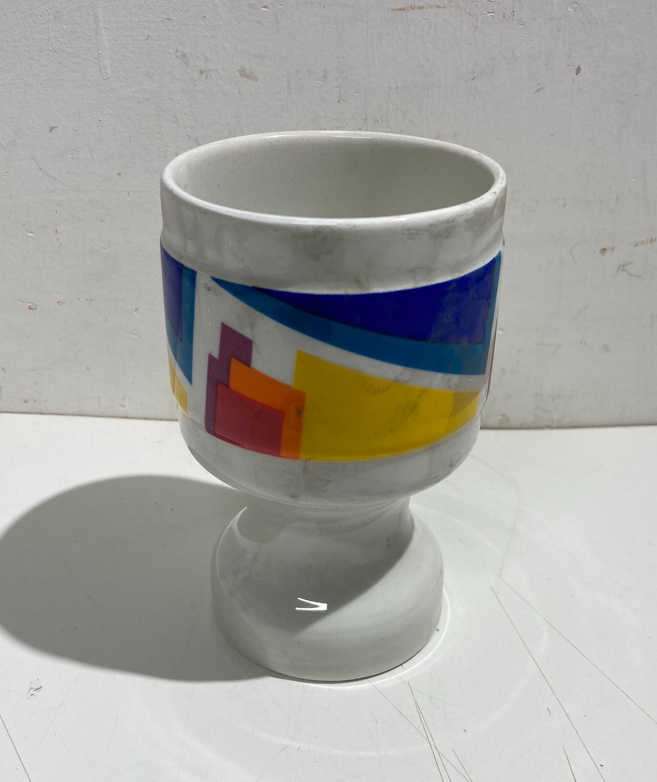 Bicchiere In Ceramica Arizona Con Decoro Policromo Astratto