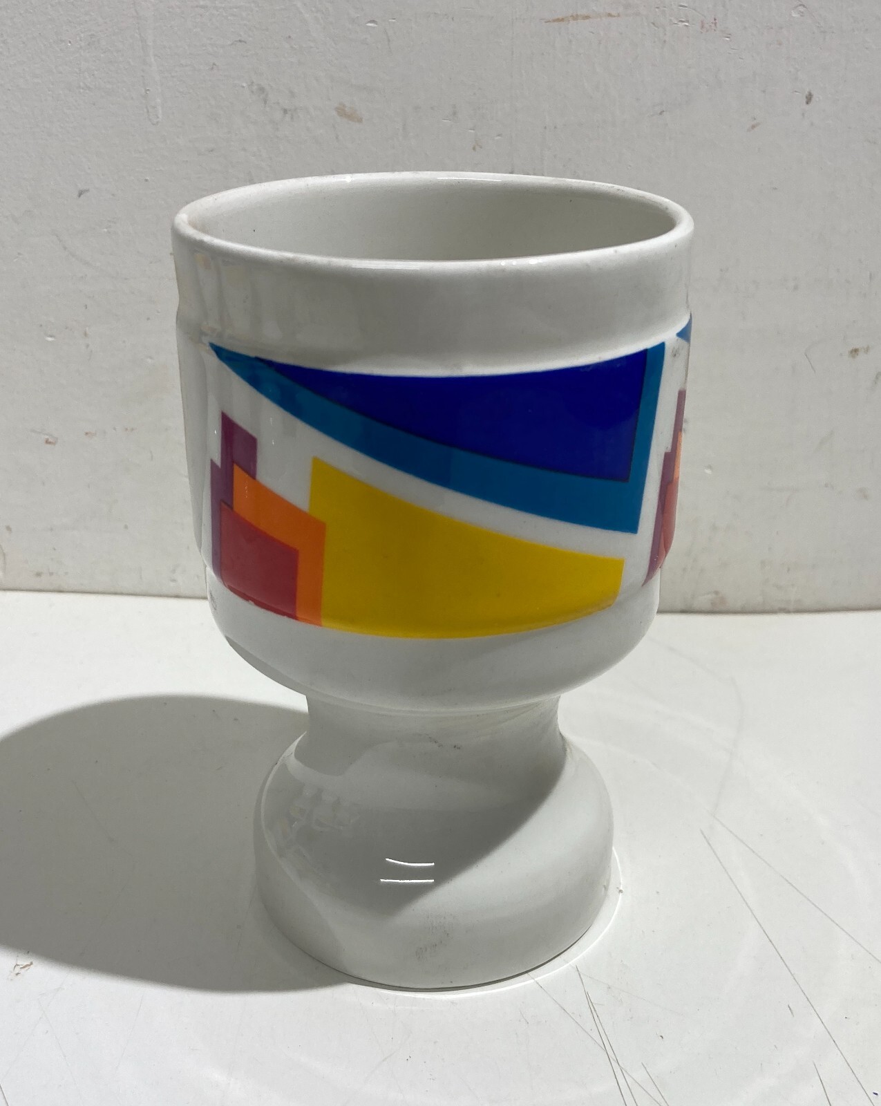 Bicchiere In Ceramica Arizona Con Decoro Policromo Astratto