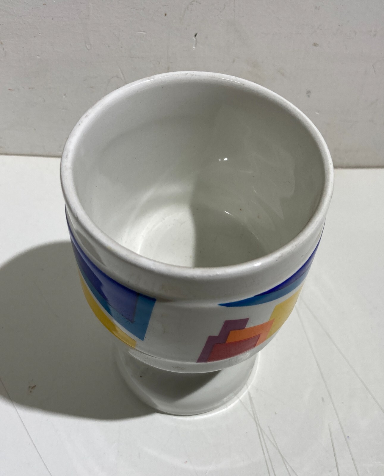 Bicchiere In Ceramica Arizona Con Decoro Policromo Astratto