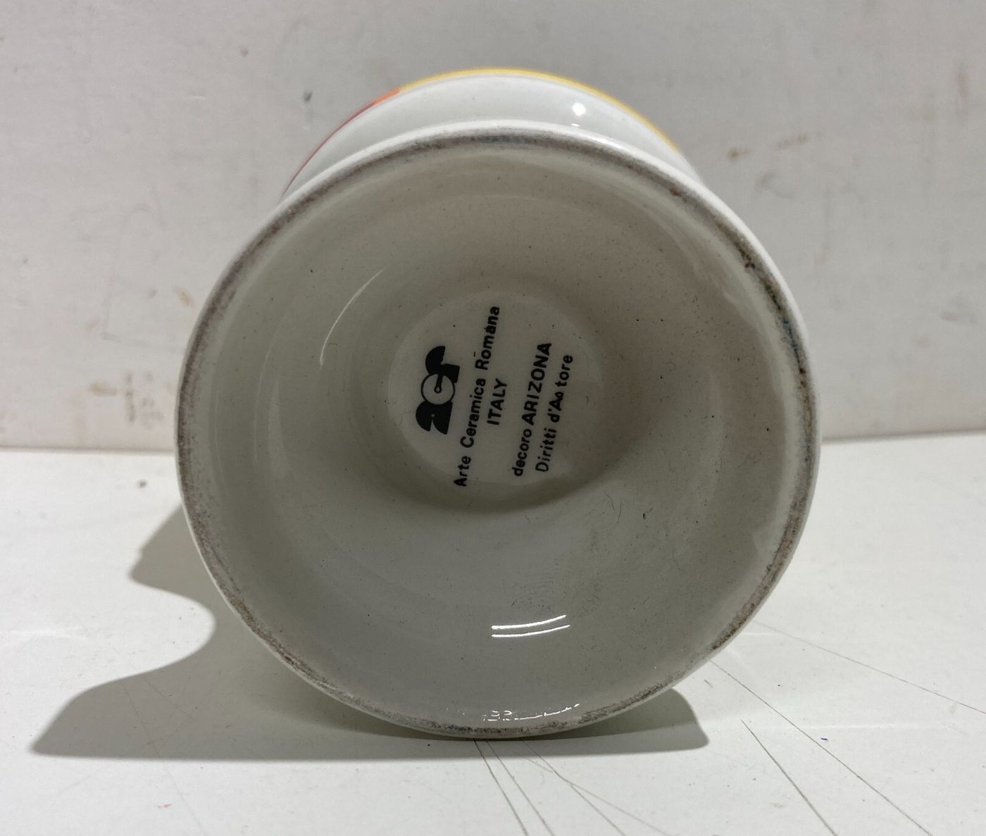 Bicchiere In Ceramica Arizona Con Decoro Policromo Astratto