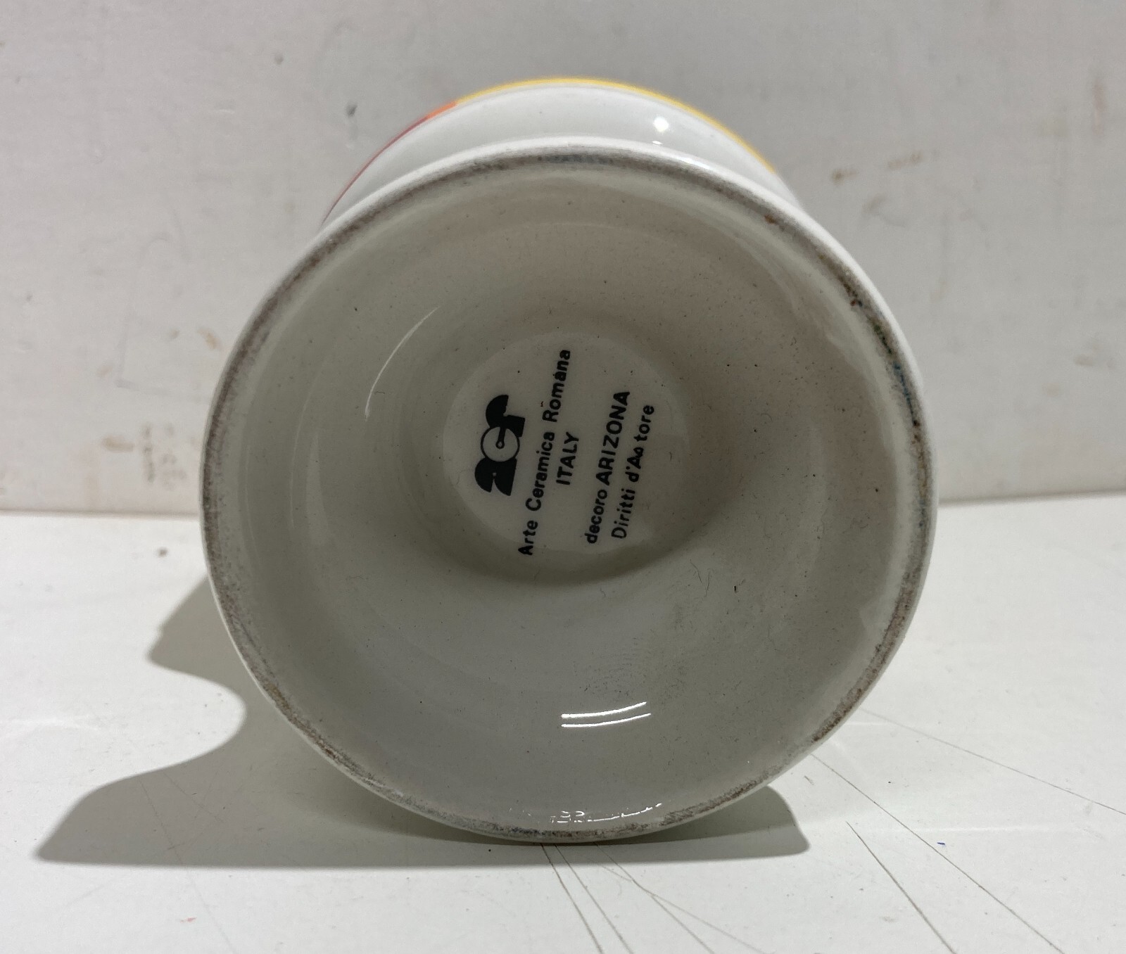 Bicchiere In Ceramica Arizona Con Decoro Policromo Astratto