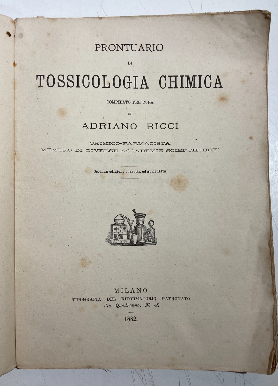 Prontuario Di Tossicologia Clinica: Adriano Ricci, 1882
