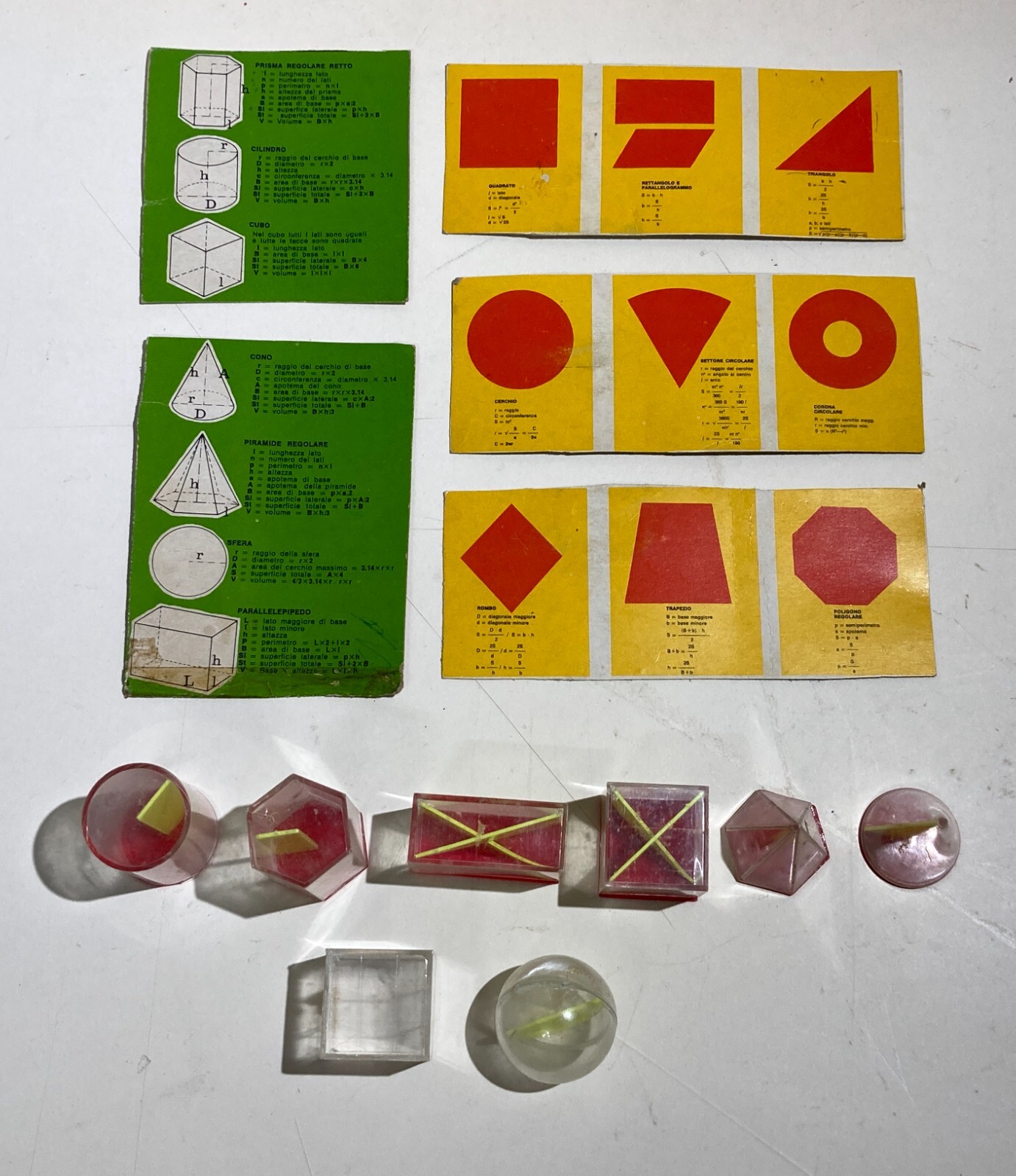 Didattica, Scuola, Pedagogia: Gioco Istruttivo Con Solidi Geometrici d'Epoca