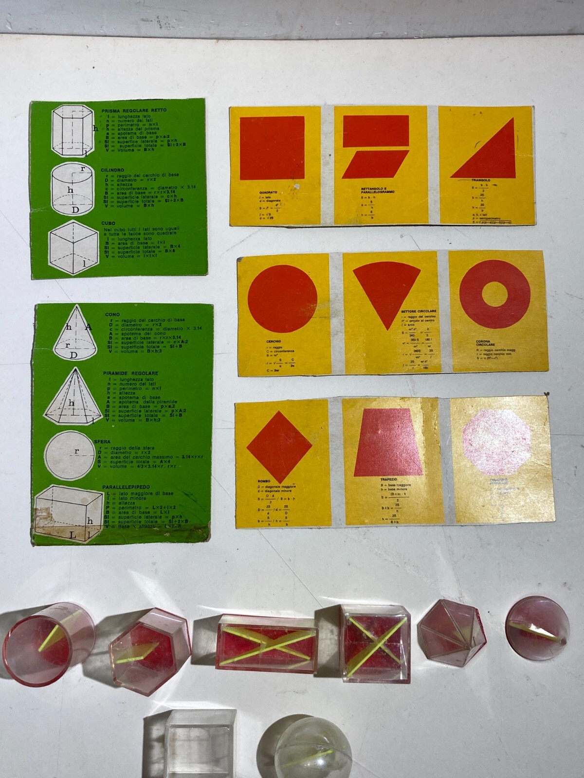 Didattica, Scuola, Pedagogia: Gioco Istruttivo Con Solidi Geometrici d'Epoca