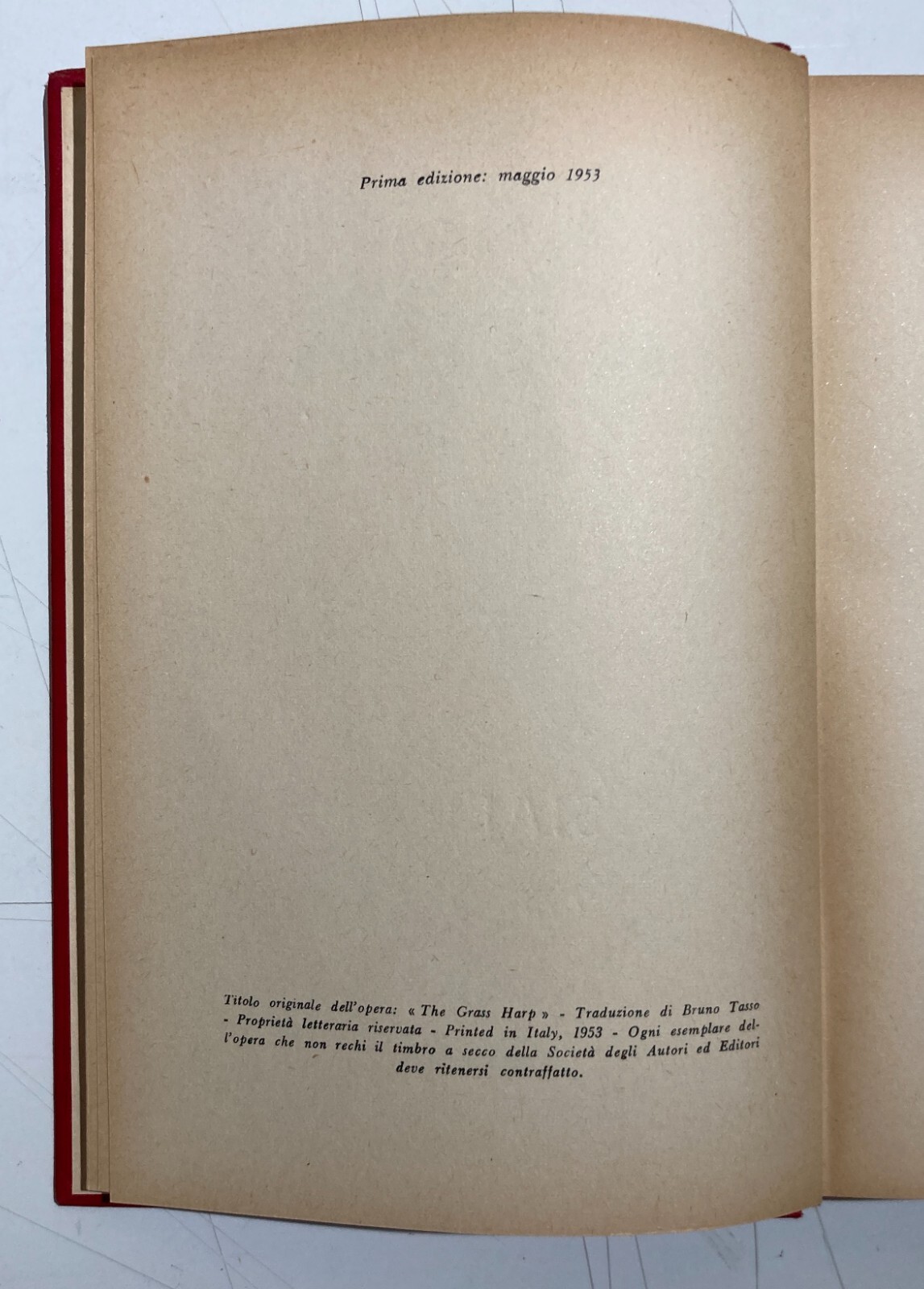 Truman Capote, L'Arpa d'Erba. Prima Edizione Italiana, Garzanti, 1953