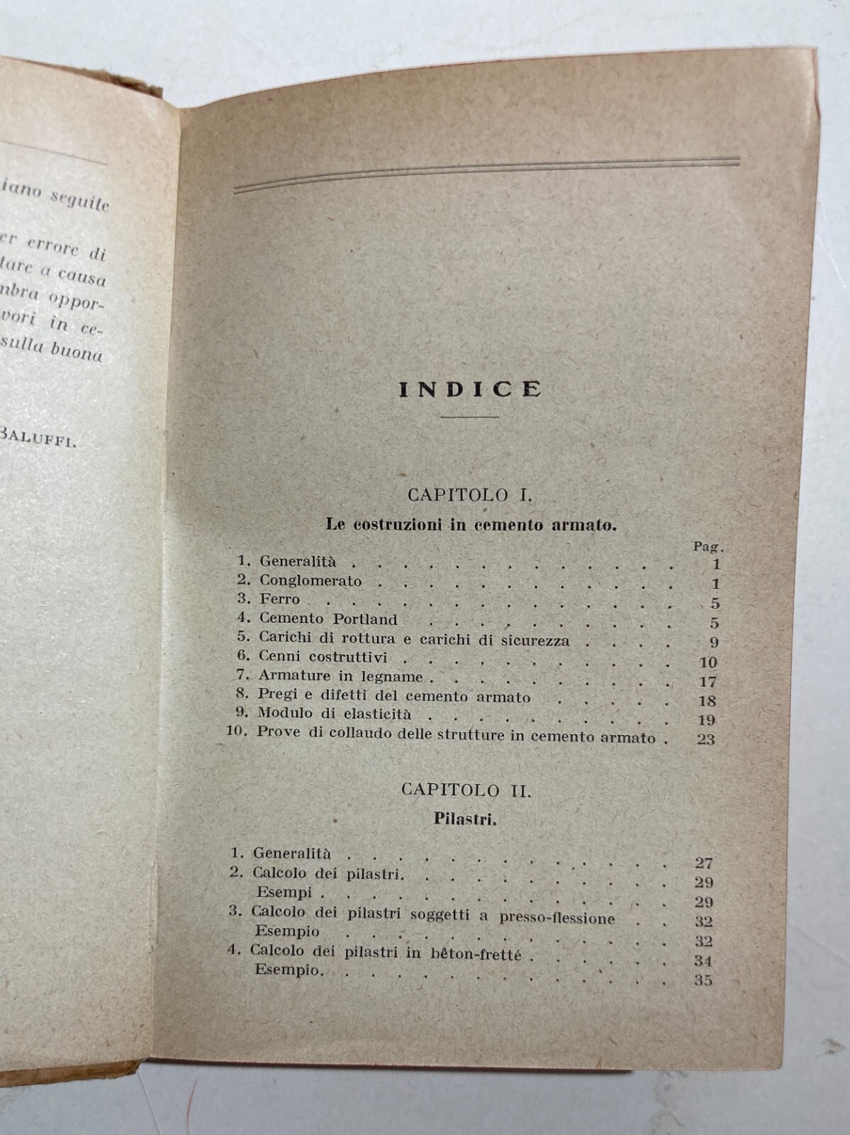 Ingegneria: Costruzioni In Cemento Armato, Travi E Strutture Asismiche (Baluffi, 1926)