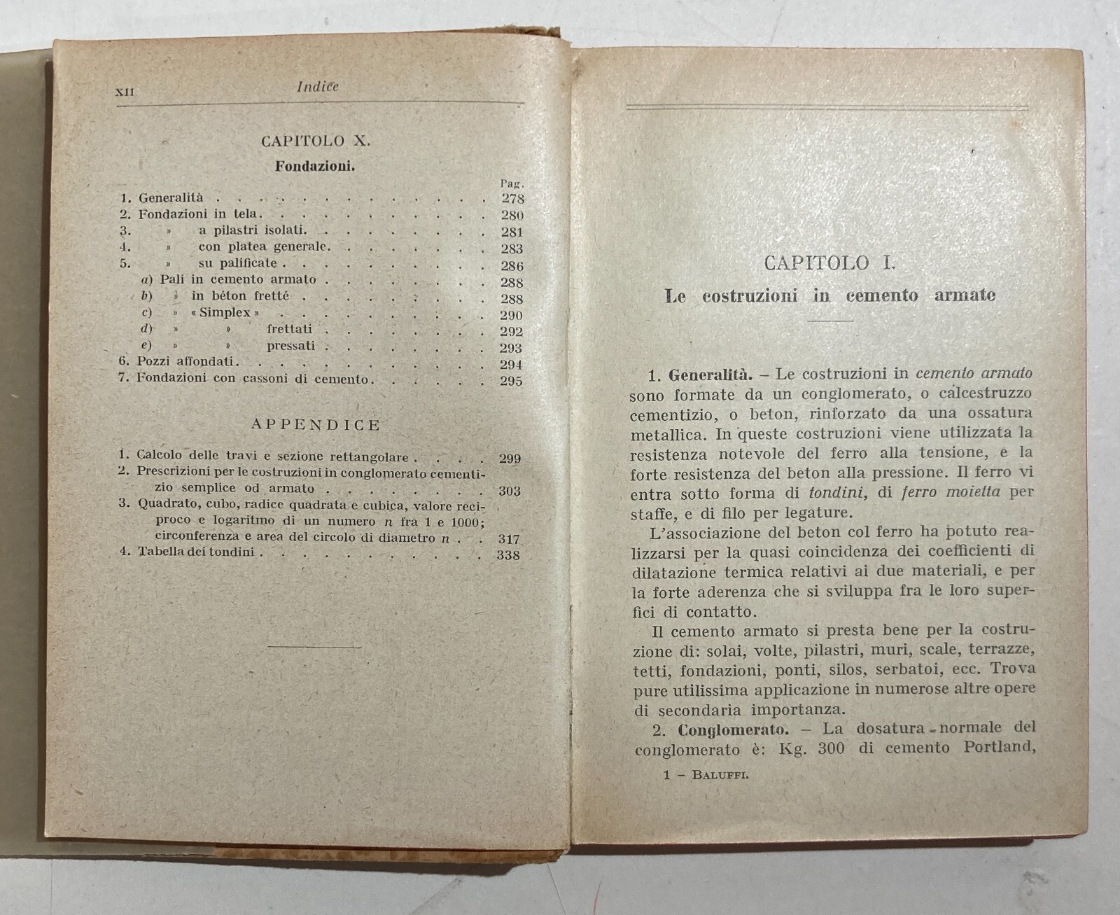 Ingegneria: Costruzioni In Cemento Armato, Travi E Strutture Asismiche (Baluffi, 1926)