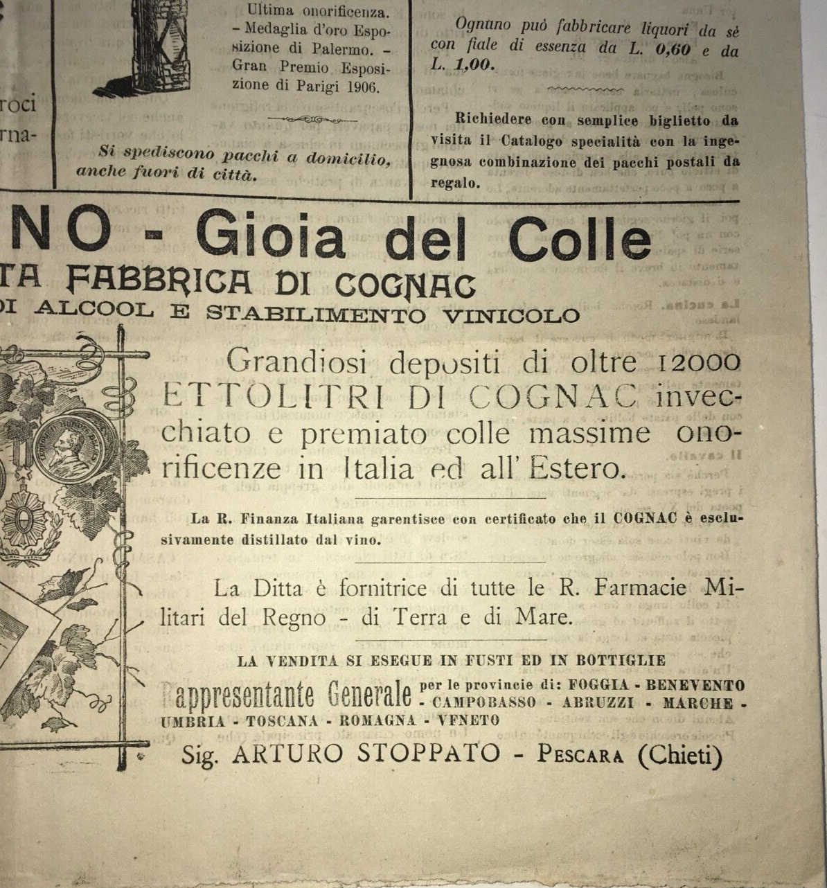 Liquori, Cognac, Distilleria E Stabilimento Vinicolo: Cassano, Puglia, Gioia Del Colle