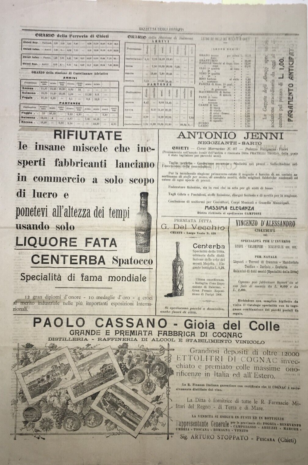 Liquori, Cognac, Distilleria E Stabilimento Vinicolo: Cassano, Puglia, Gioia Del Colle