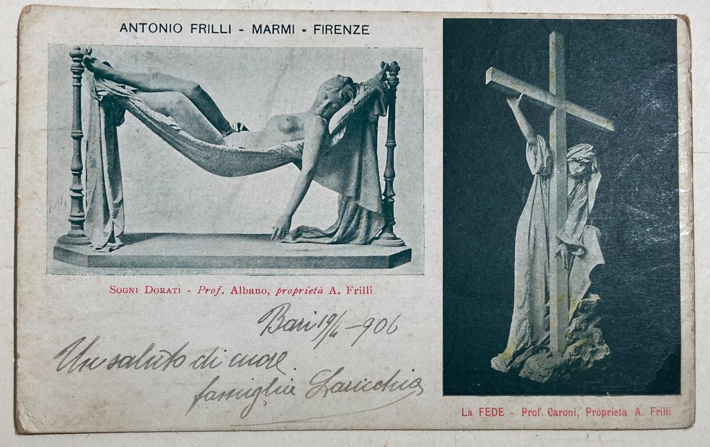Arte, Scultura, Collezione Frilli, Firenze, Scultori Albano E Caroni, Puglia, 1906