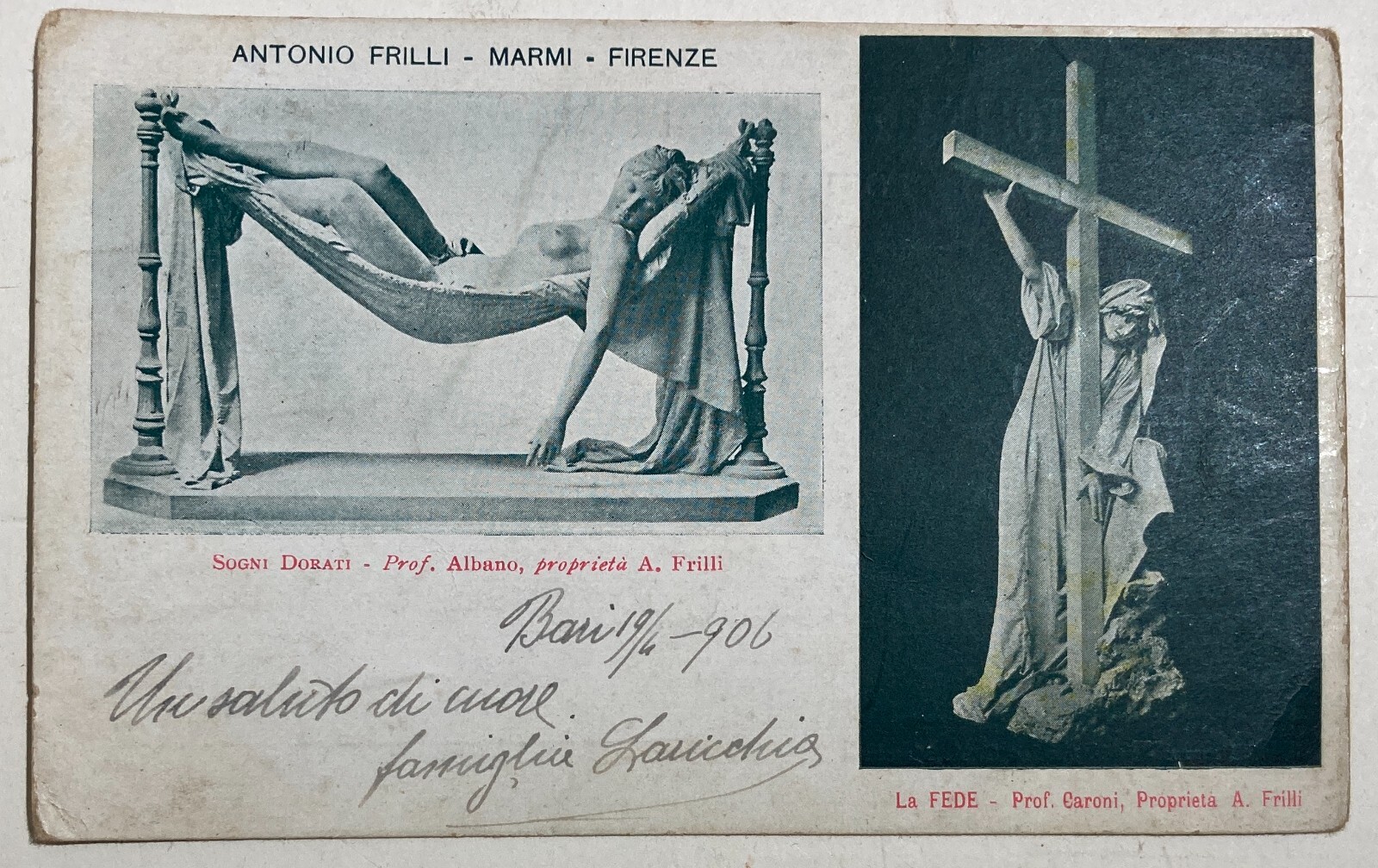 Arte, Scultura, Collezione Frilli, Firenze, Scultori Albano E Caroni, Puglia, 1906