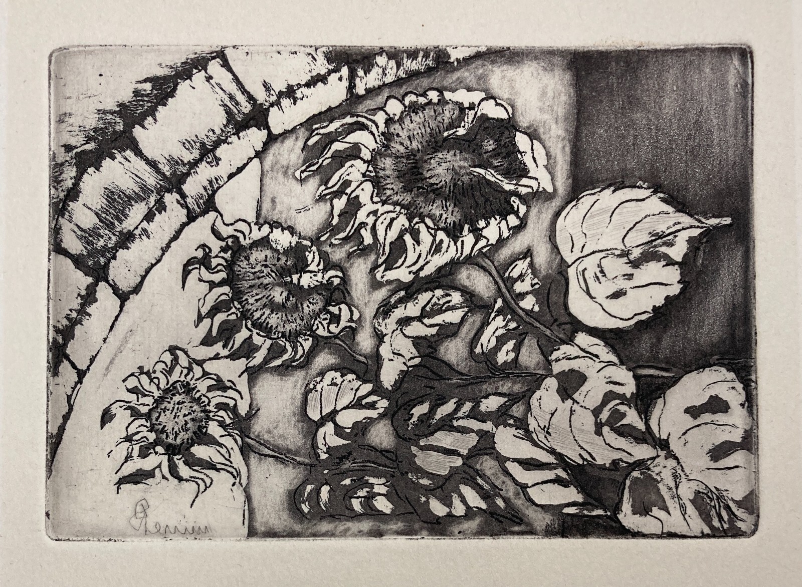 Arte Puglia: Suggestiva Opera d'Arte Grafica. Galleria D'Arte Piccinni, Bari. Firma.