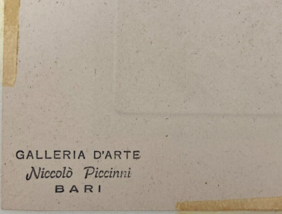 Arte Puglia: Suggestiva Opera d'Arte Grafica. Galleria D'Arte Piccinni, Bari. Firma.