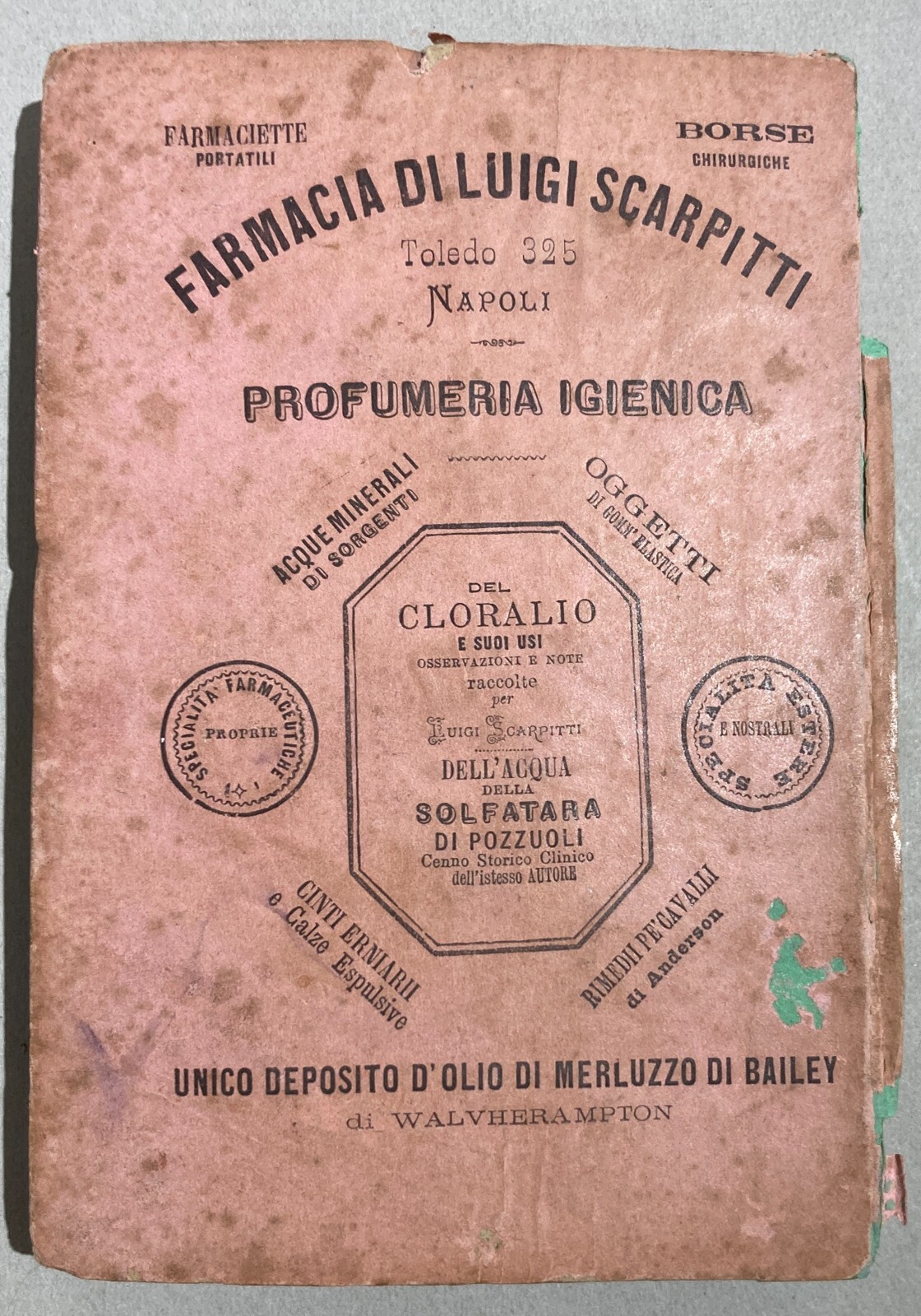 Medicina Antica, Pubblicità Farmaceutica, Napoli: Farmacia Scarpitti