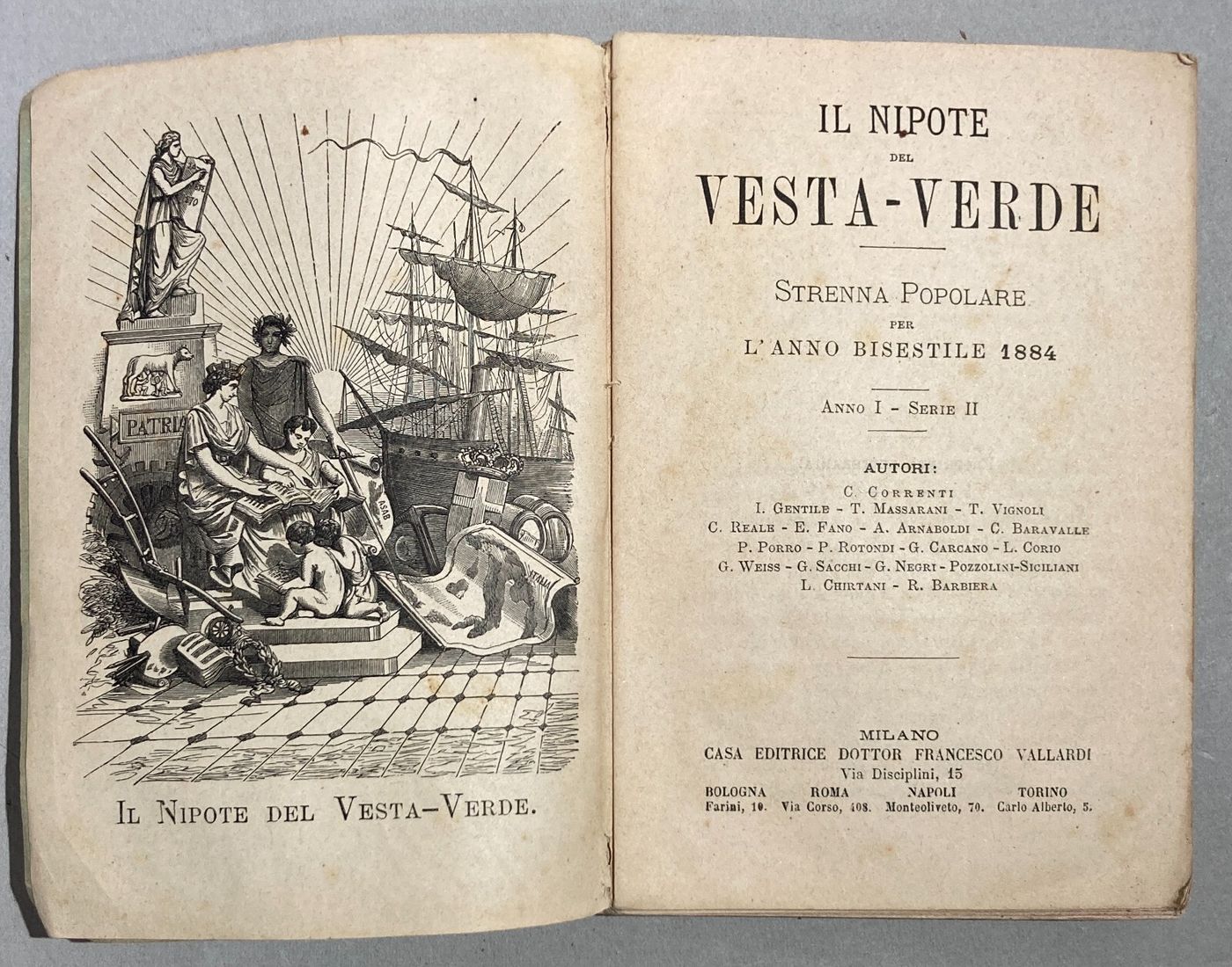 Antico Almanacco Strenna: Il Nipote Del Vesta Verde   Milano, 1884