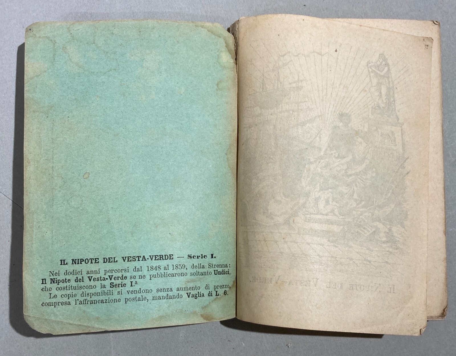 Antico Almanacco Strenna: Il Nipote Del Vesta Verde Milano, 1884