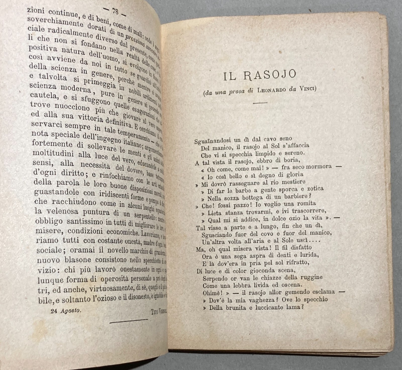 Antico Almanacco Strenna: Il Nipote Del Vesta Verde Milano, 1884