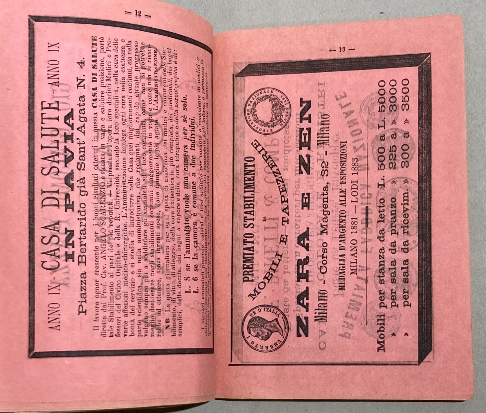 Antico Almanacco Strenna: Il Nipote Del Vesta Verde Milano, 1884