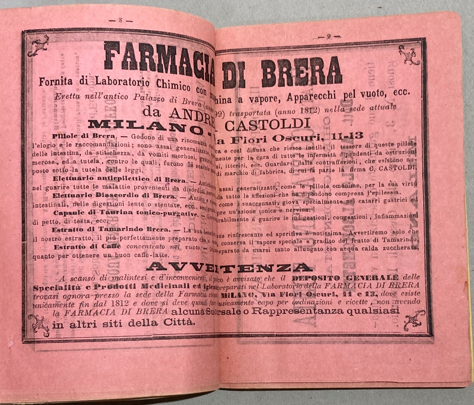 Antico Almanacco Strenna: Il Nipote Del Vesta Verde Milano, 1884