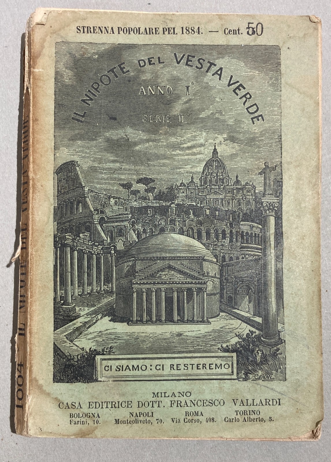 Antico Almanacco Strenna: Il Nipote Del Vesta Verde Milano, 1884