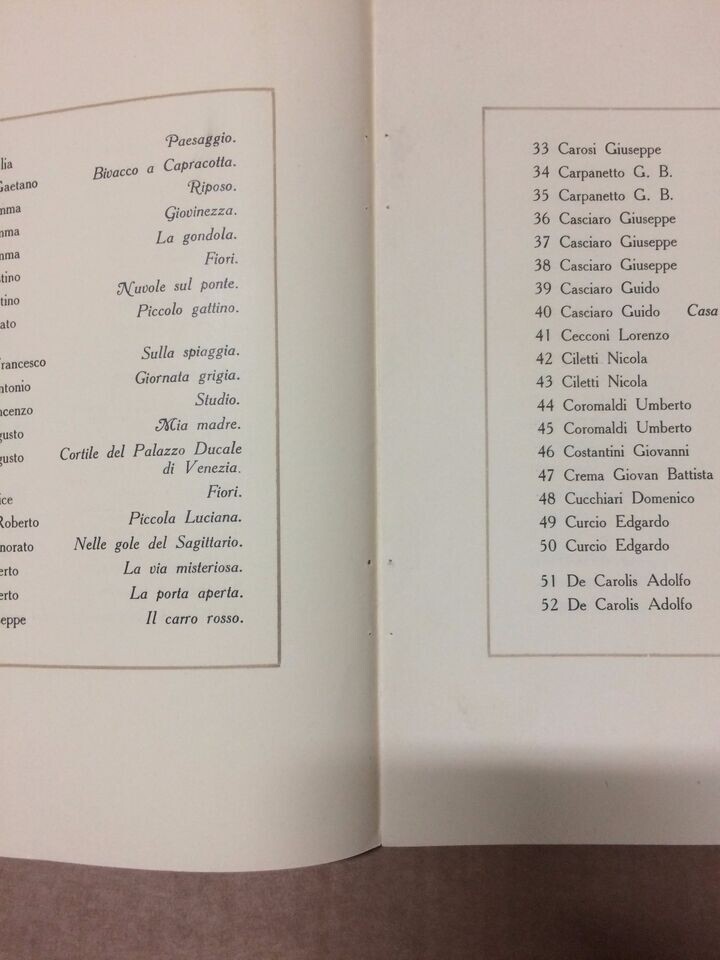 II Mostra Primaverile Di "Fiamma", Napoli 1923 Catalogo d'Arte