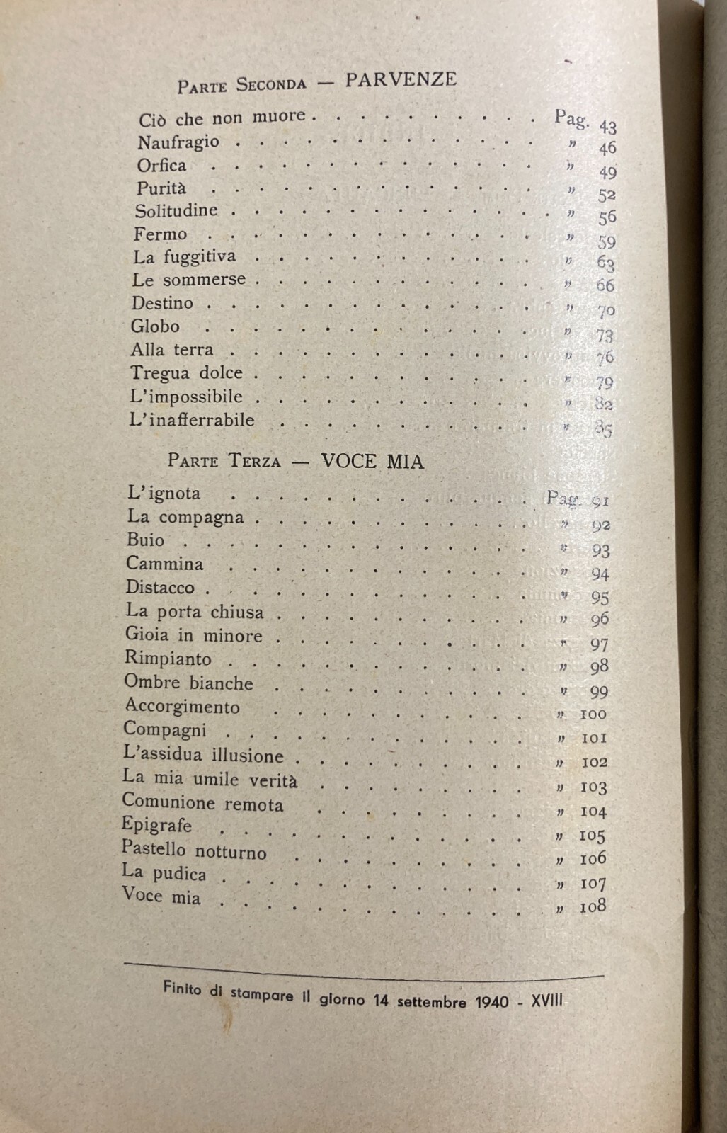 Pasquale Piazzolla, Ore Bianche. Edizione 1940 Con Dedica Autografa