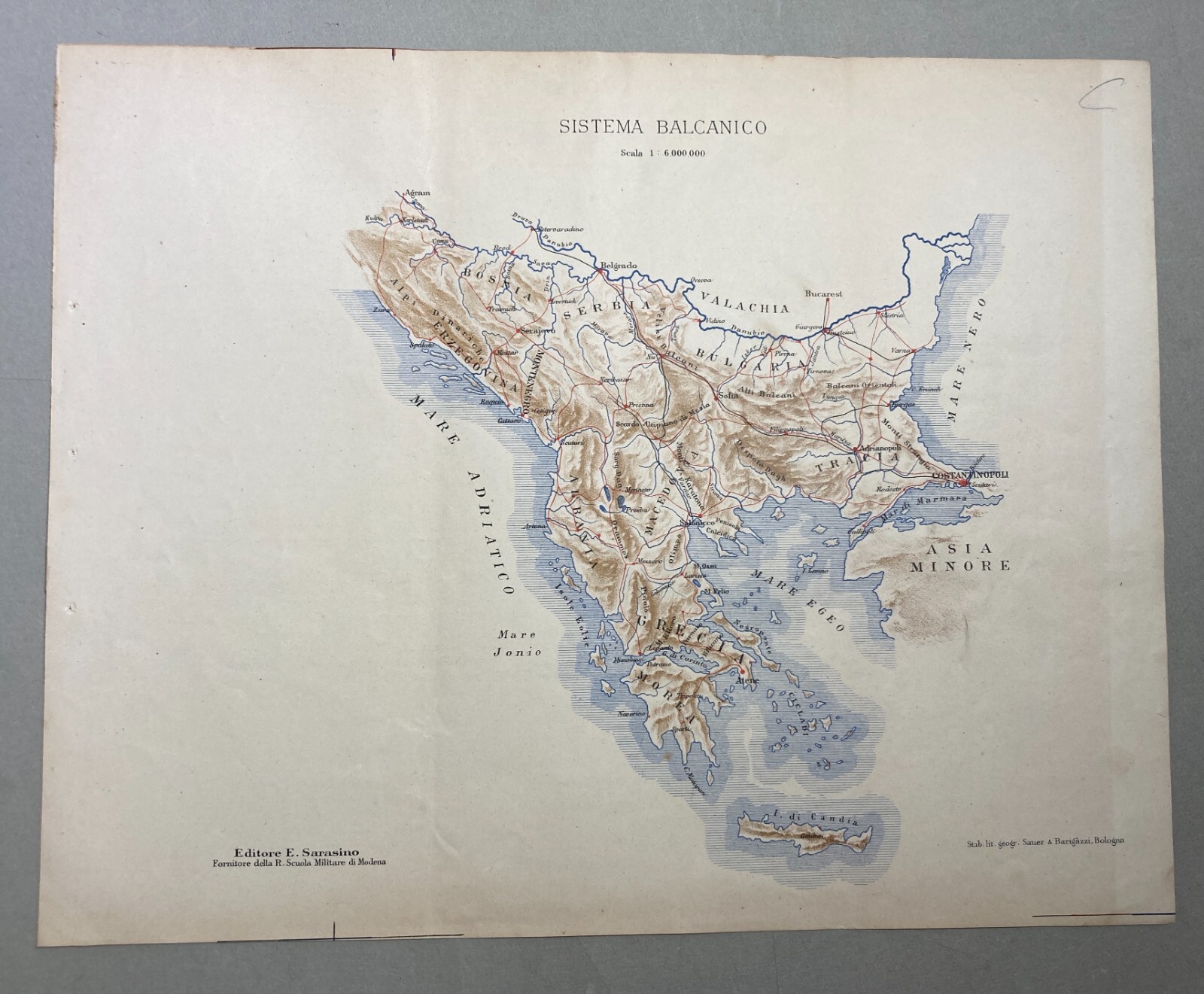 Geologia: Sistema Balcanico   Bosnia, Albania, Grecia, Candia, Morea, Cicladi, Tracia