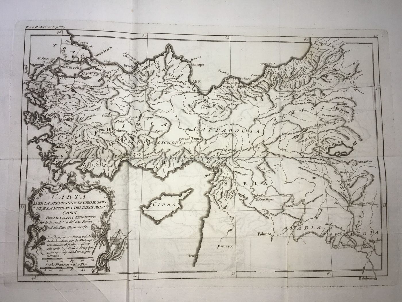 Grecia, Cappadocia, Frigia, Cipro, Arabia, Siria, Armenia: Antica Cartografia d'Anville