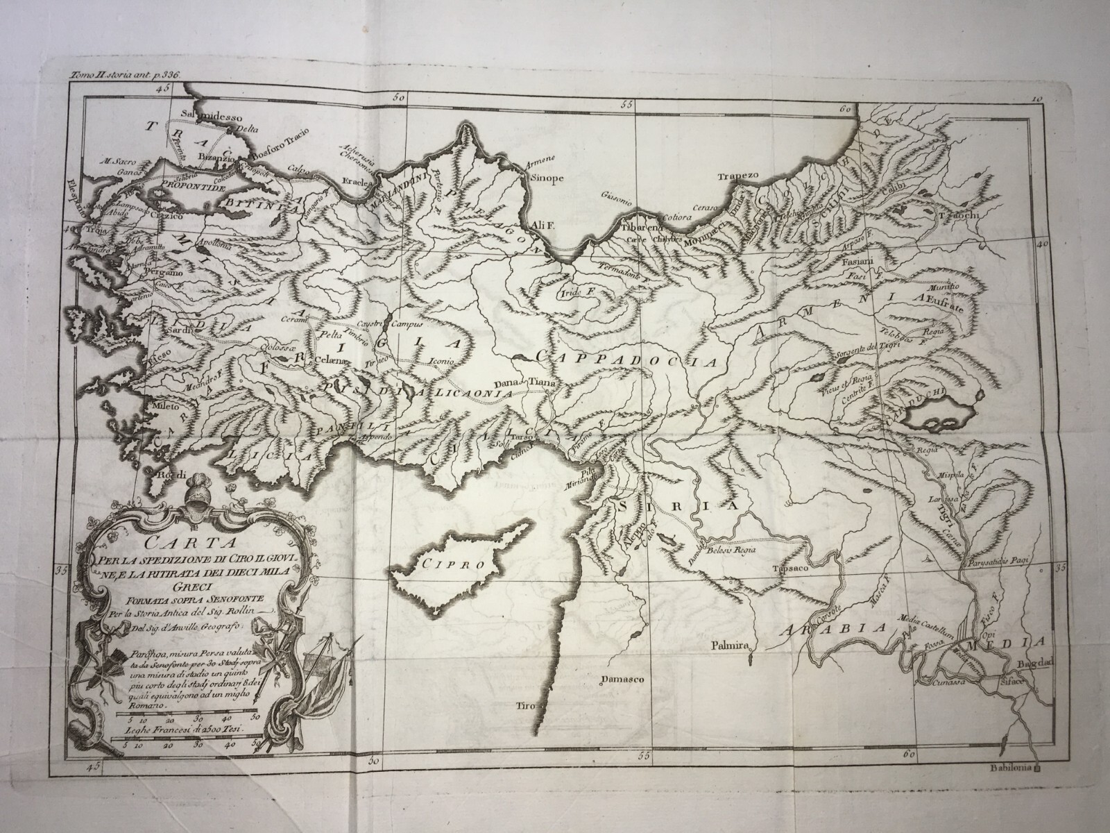 Grecia, Cappadocia, Frigia, Cipro, Arabia, Siria, Armenia: Antica Cartografia d'Anville