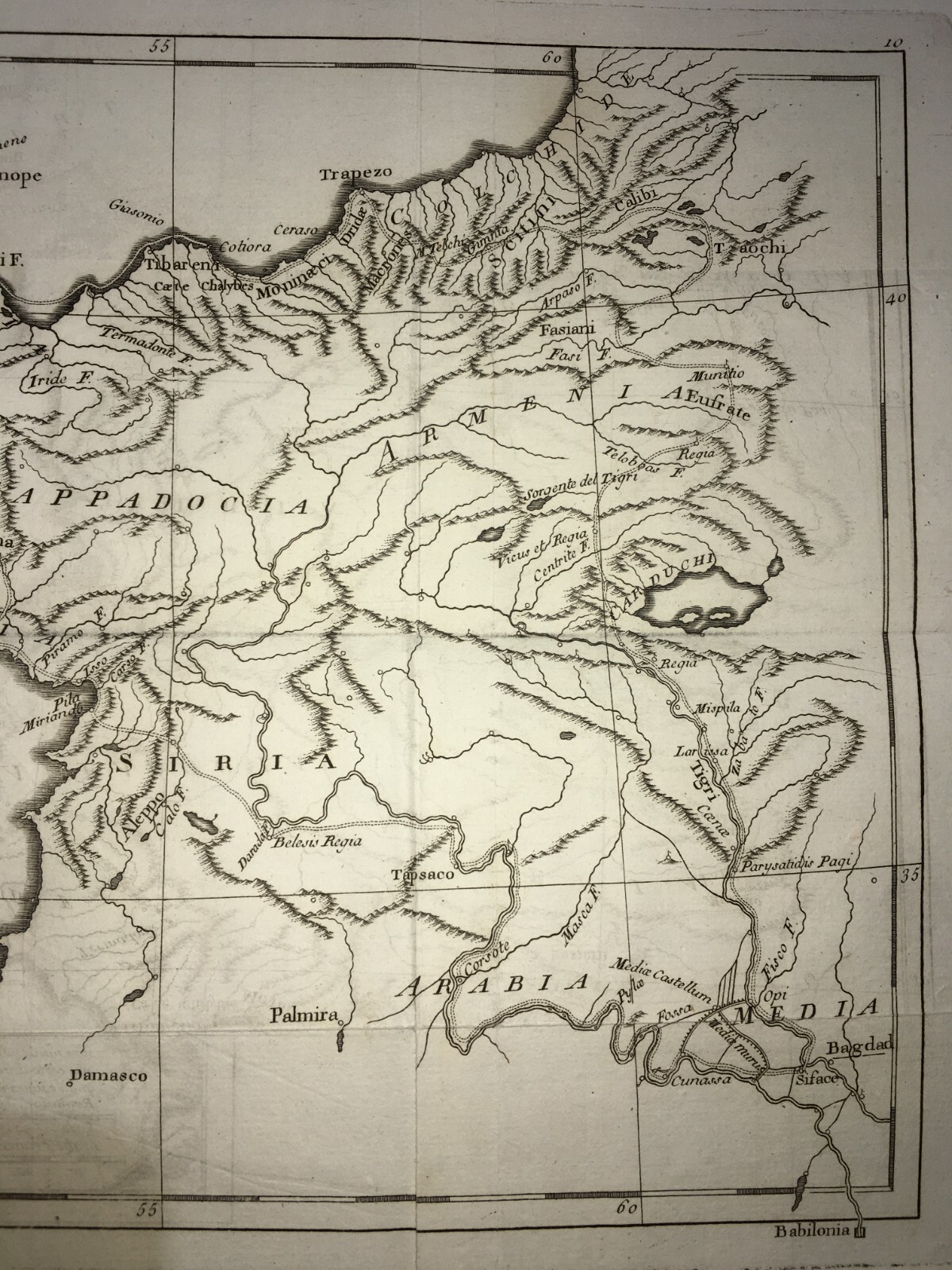 Grecia, Cappadocia, Frigia, Cipro, Arabia, Siria, Armenia: Antica Cartografia d'Anville