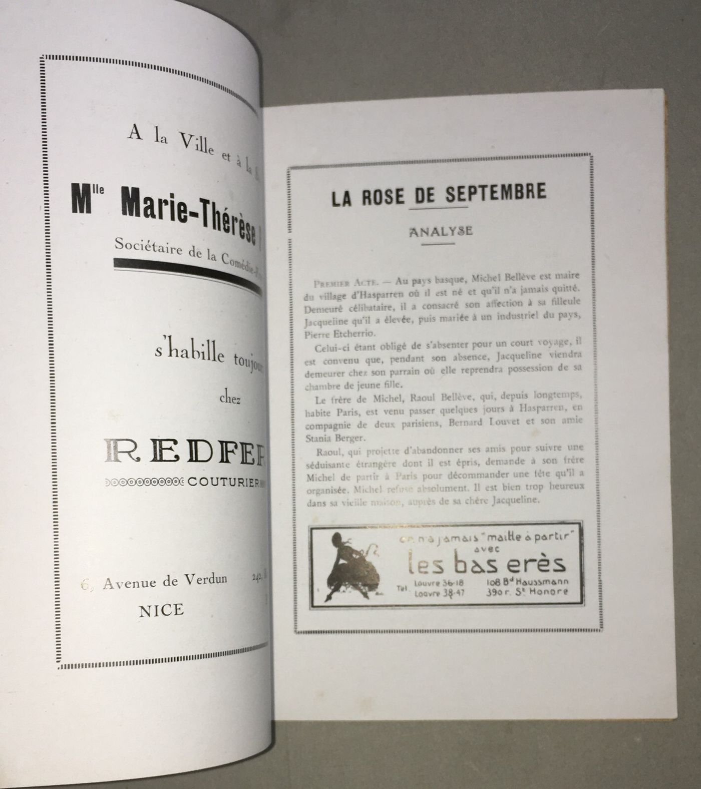 Teatro In Francia: Libretto Dell'Athénée Con Copertina Di Paul Heuzé