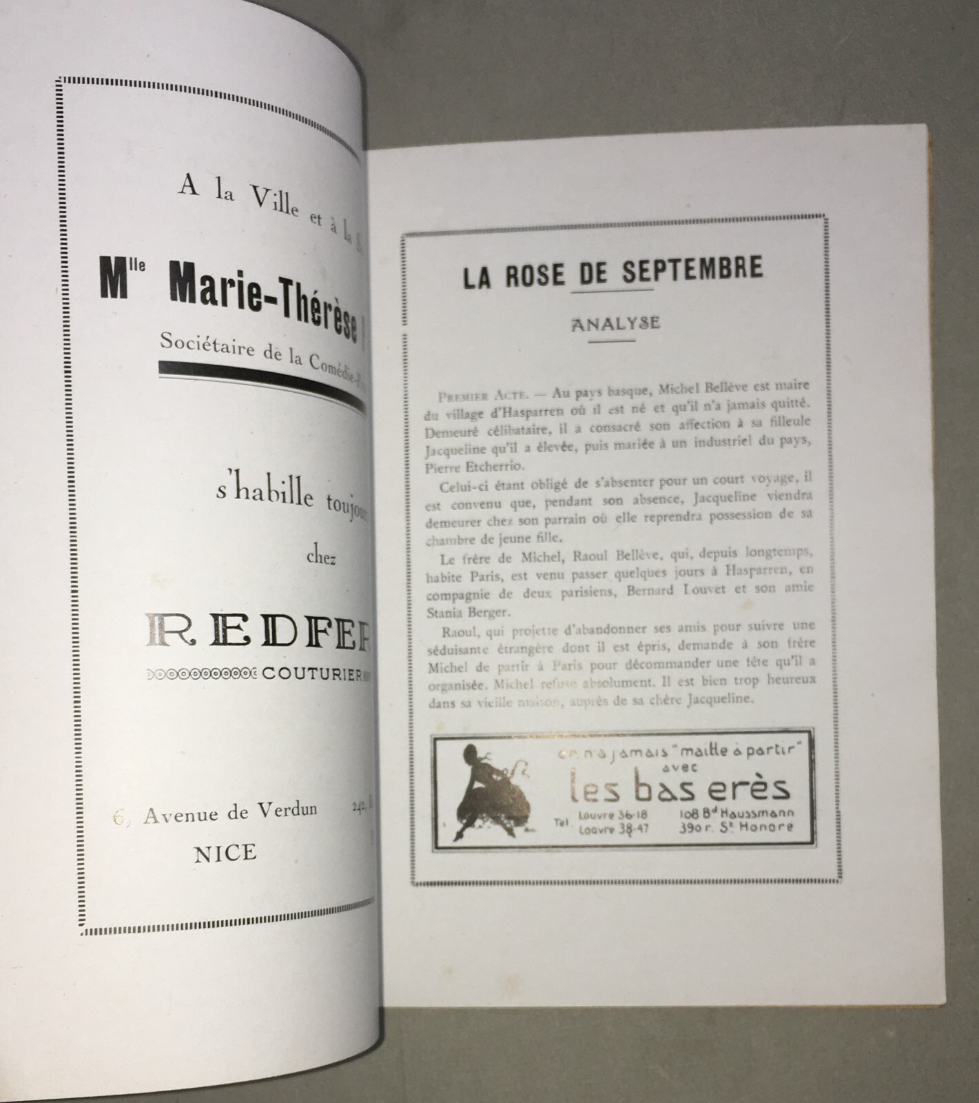 Teatro In Francia: Libretto Dell'Athénée Con Copertina Di Paul Heuzé