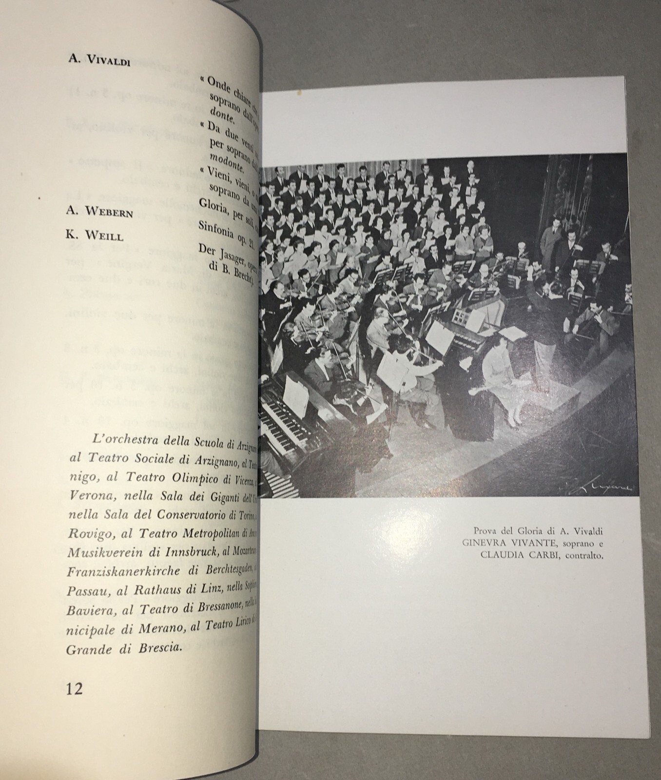 Vicenza   Musica   La Scuola Di Arzignano   Orchestra E Coro   Illustrato d'Epoca   1955