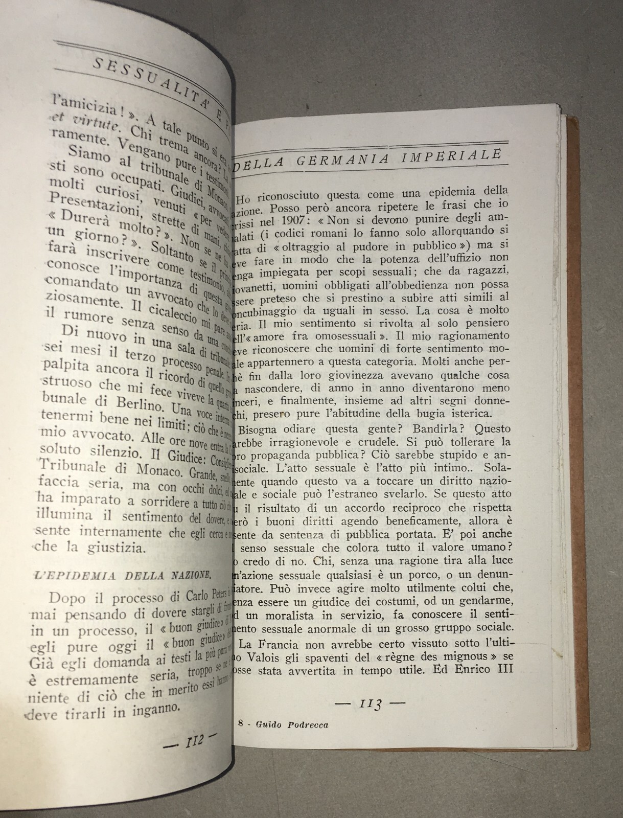 Sessualità E Politica Della Germania Imperiale. Edizione Di Guido Podrecca