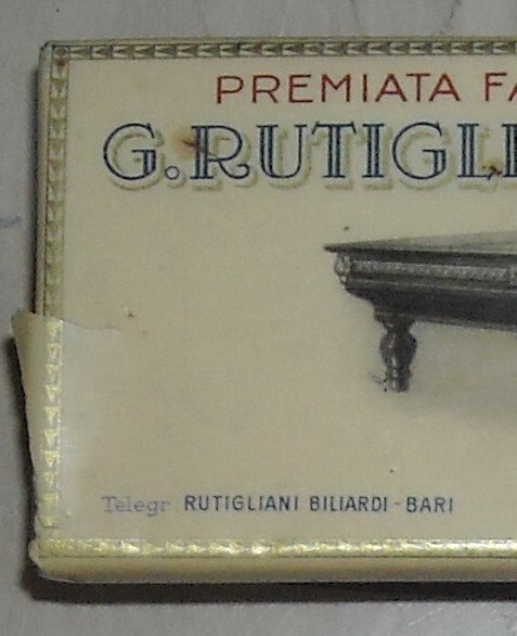 Puglia, Bari: Porta Carta Assorbente Pubblicitaria Della Fabbrica Di Biliardi Rutigliani