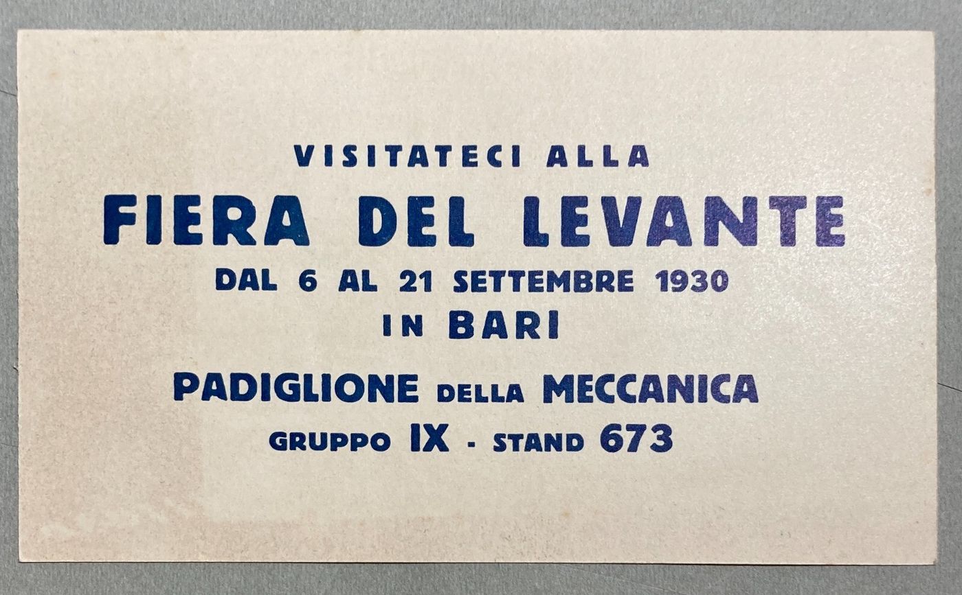 Puglia   Bari   Ditta Mongelli   Bilance E Pesi   Fiera Del Levante   Pubblicitaria   1930