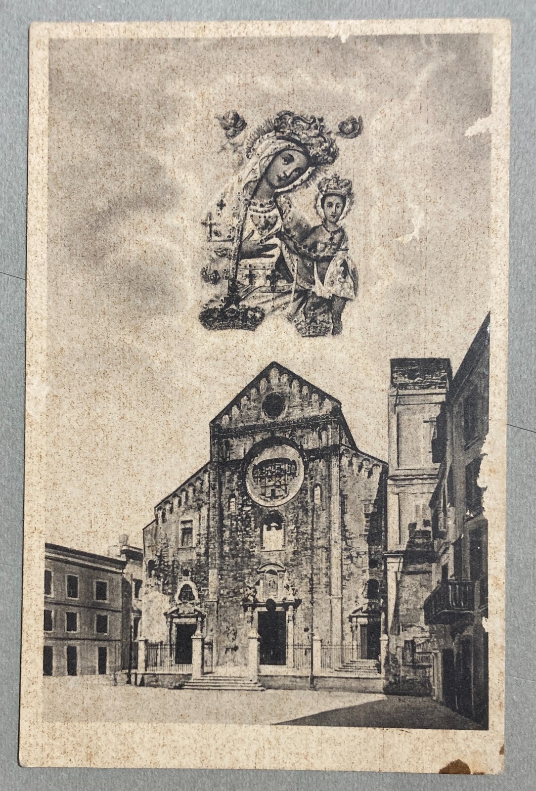 Puglia, Bari: Cartolina Pubblicitaria Opas, Pezzini. Duomo E Madonna Di Costantinopoli