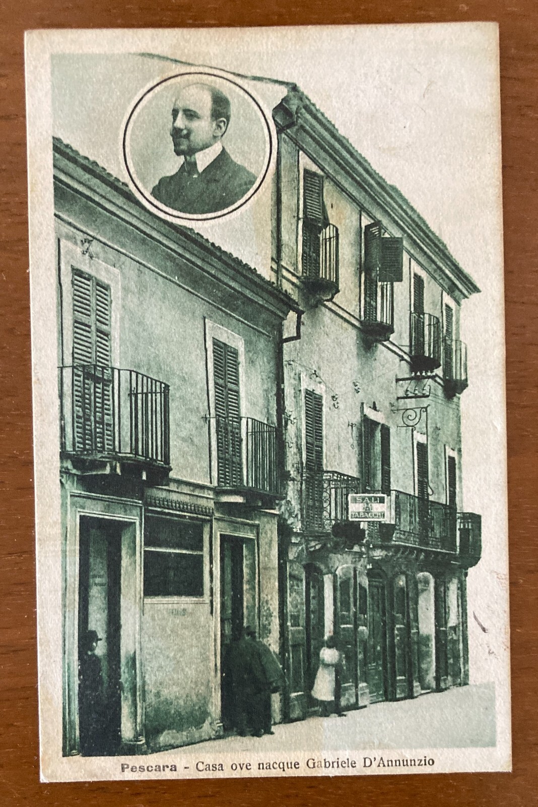 Abruzzo, Pescara: Antica Veduta Animata Della Casa Di d'Annunzio Con Ritratto E Tabaccheria
