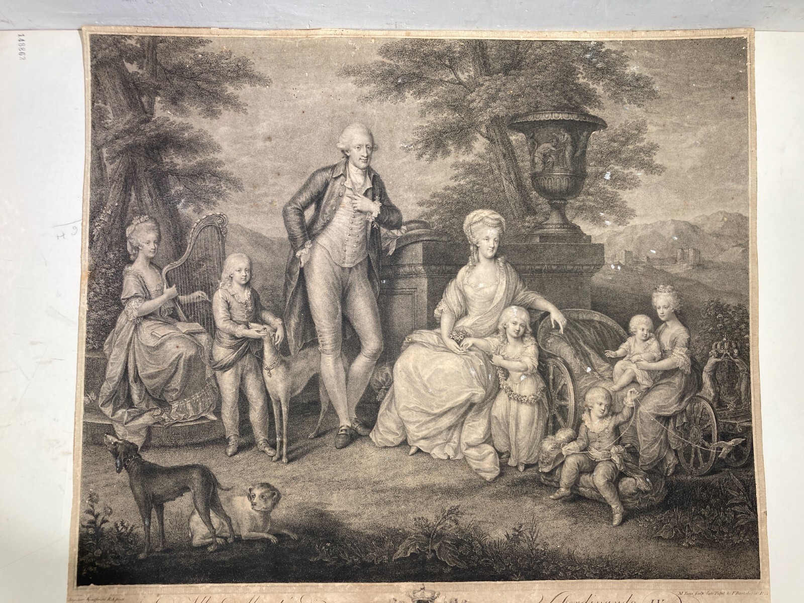 Napoli: Ritratto Della Famiglia Di Ferdinando IV E Maria Carolina. Incisore Bovi Da Angelica Kauffmann, 1790