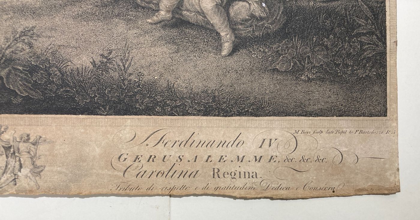 Napoli: Ritratto Della Famiglia Di Ferdinando IV E Maria Carolina. Incisore Bovi Da Angelica Kauffmann, 1790