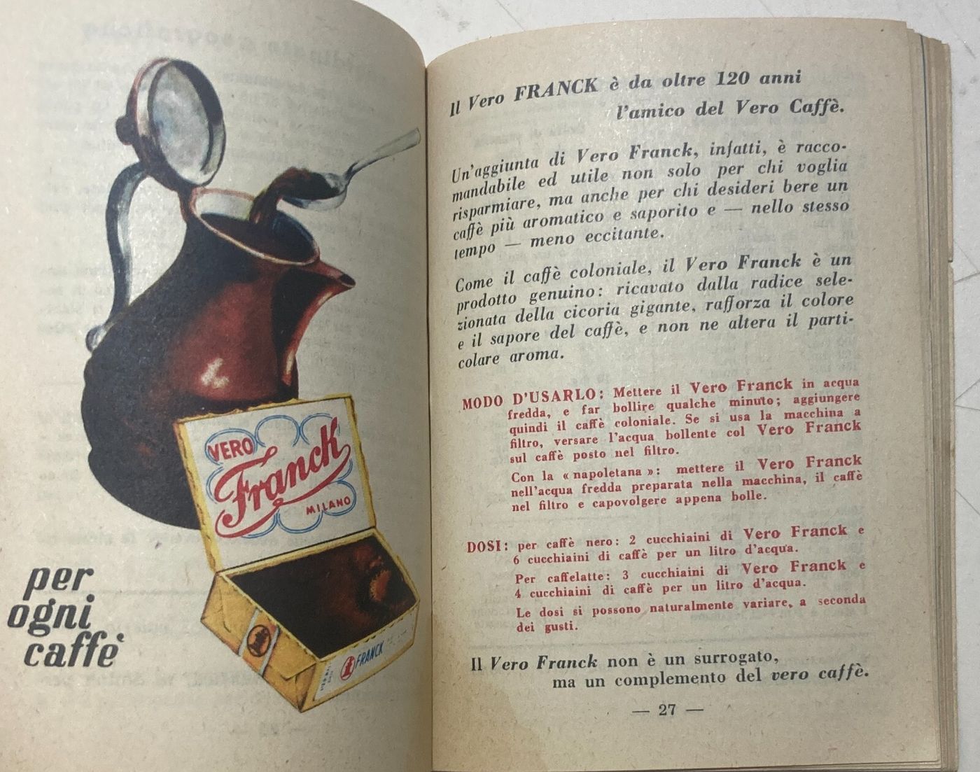 Cucina E Caffè: Vademecum Franck, Calendario 1957, Miscela Leone, Malto Kneipp