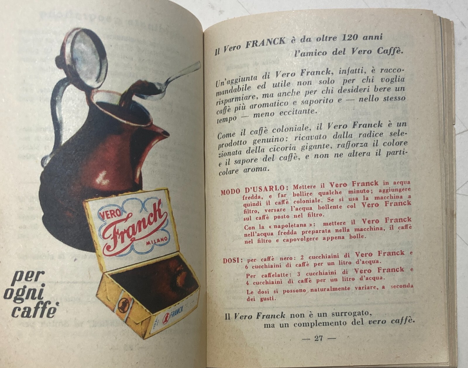 Cucina E Caffè: Vademecum Franck, Calendario 1957, Miscela Leone, Malto Kneipp
