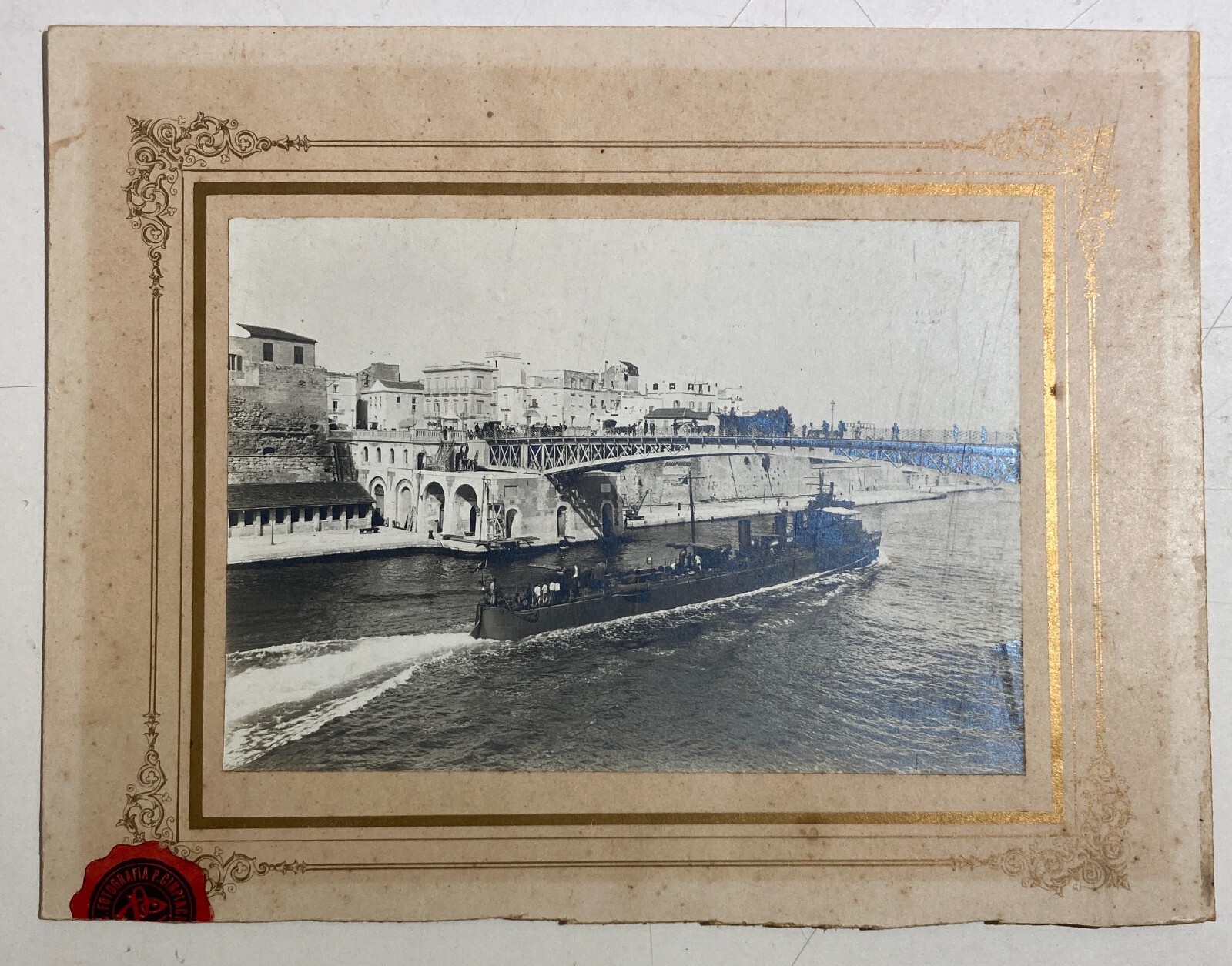 Marineria, Puglia, Taranto, Ponte, Animata Antica Veduta, Fotografo Cimpincio