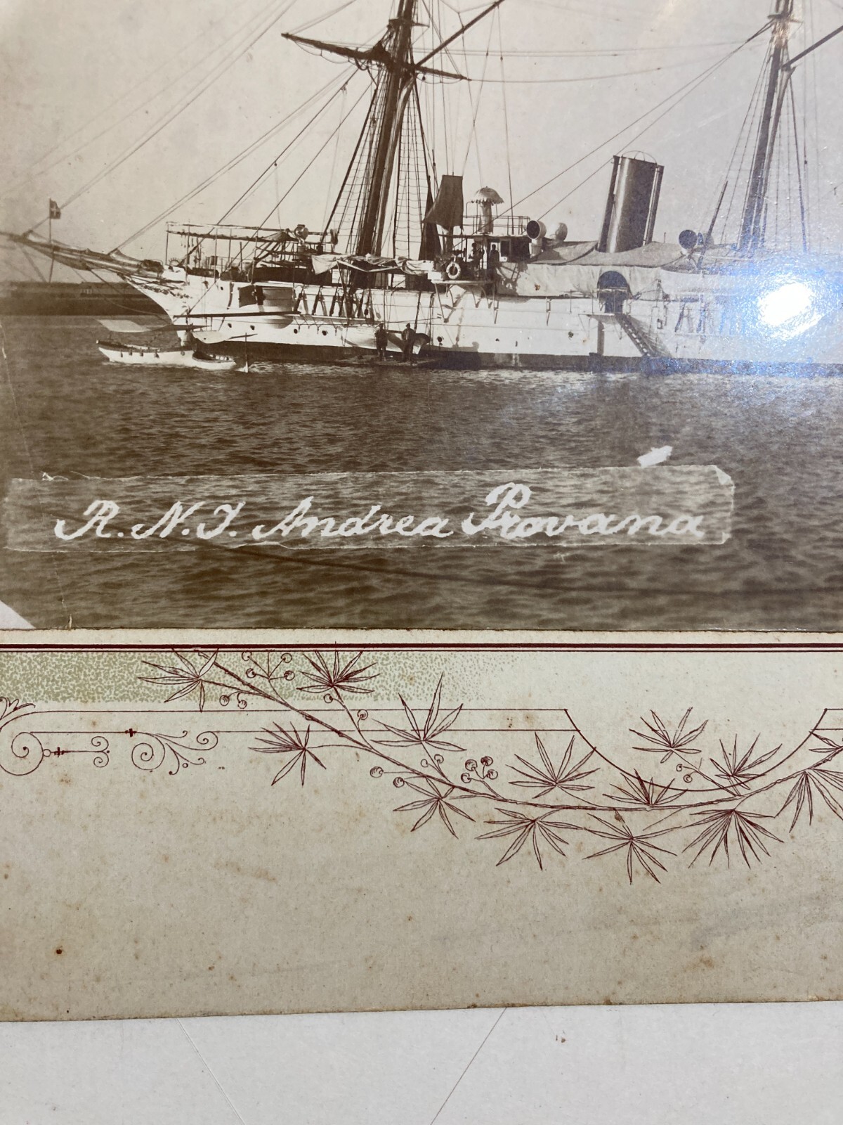 Marineria E Marina Militare: Fotografia d'Epoca Della Nave Andrea Provana Del Fotografo A. Rocca