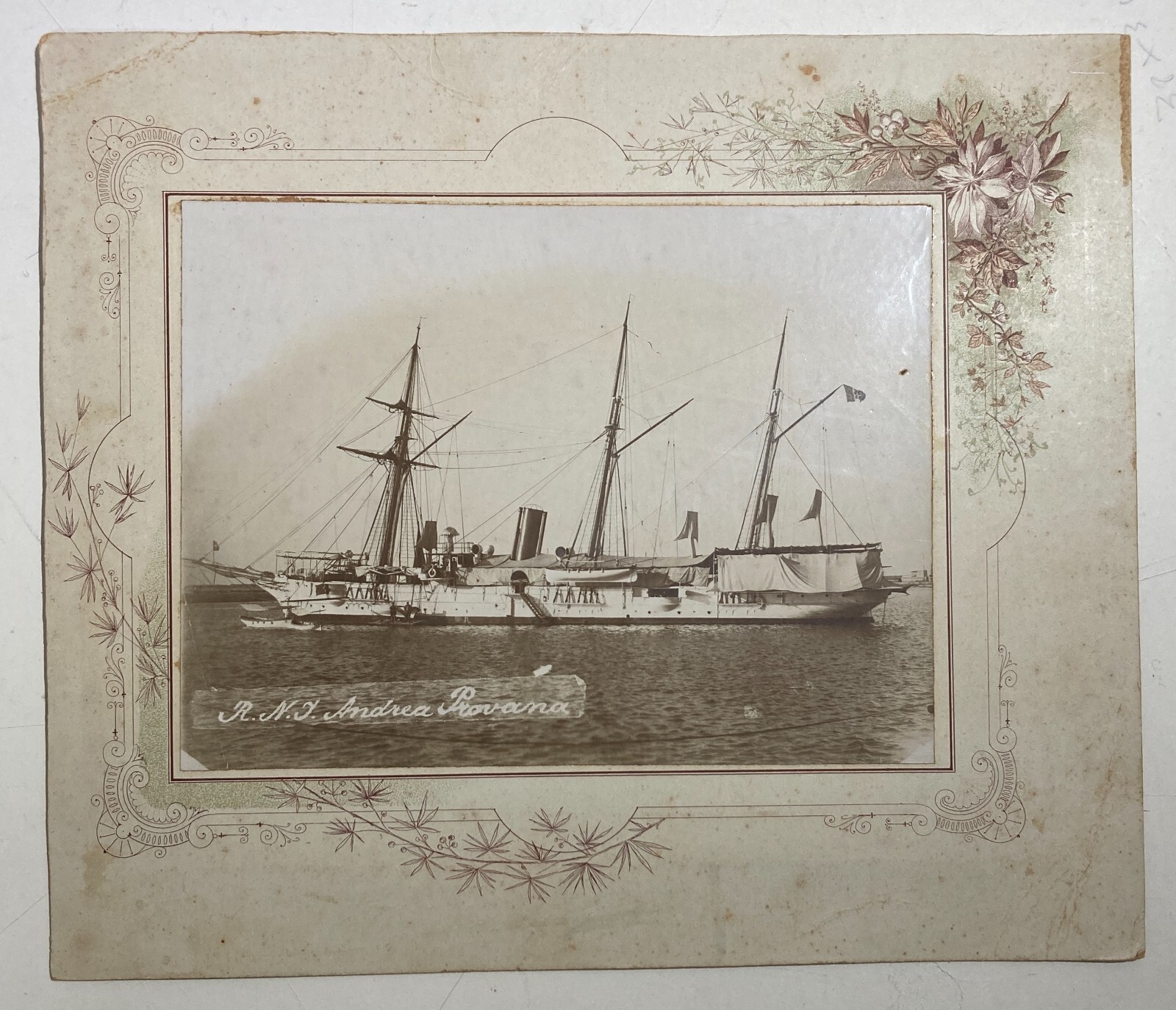 Marineria E Marina Militare: Fotografia d'Epoca Della Nave Andrea Provana Del Fotografo A. Rocca