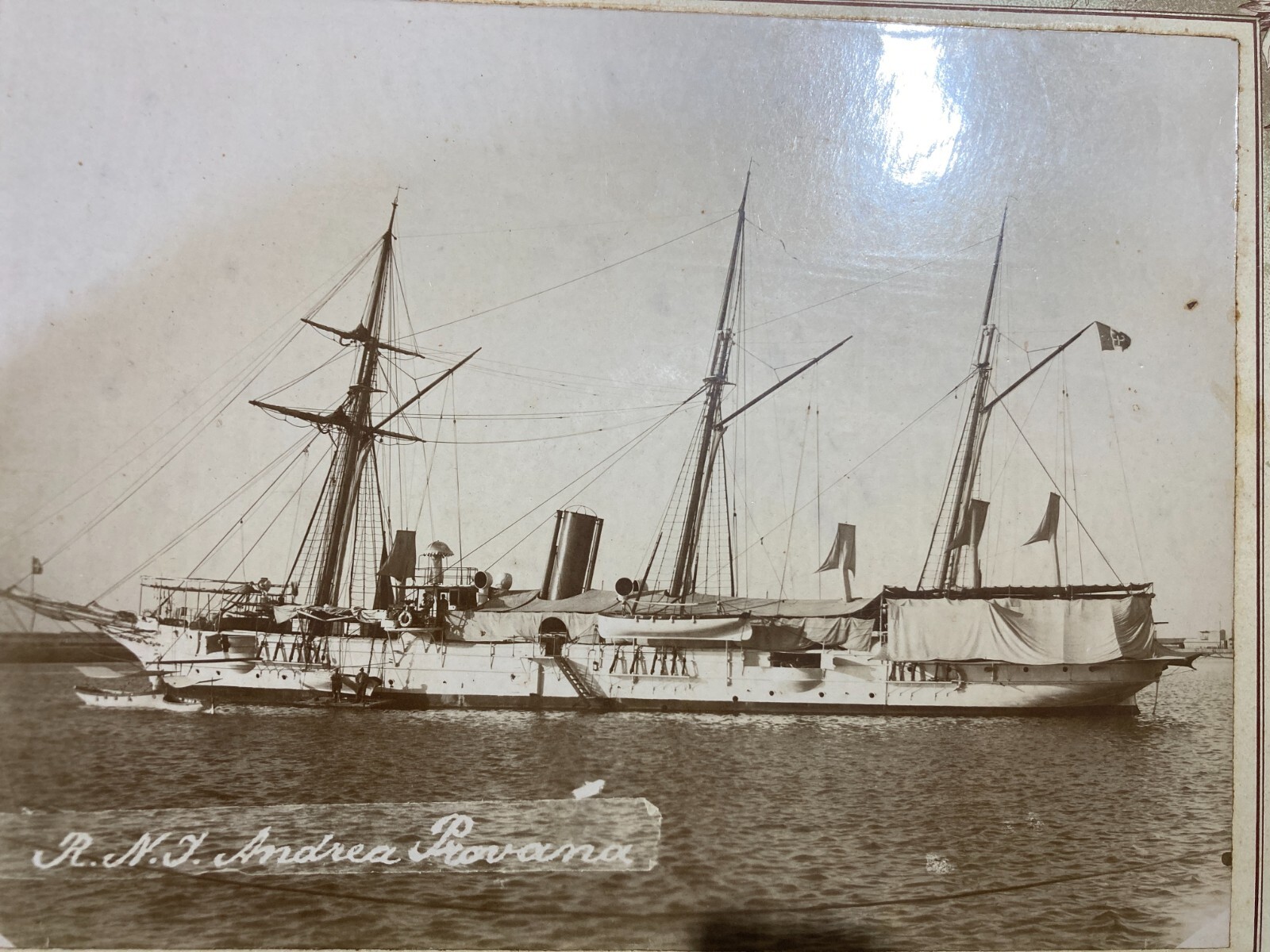 Marineria E Marina Militare: Fotografia d'Epoca Della Nave Andrea Provana Del Fotografo A. Rocca